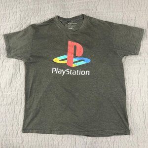 4/$15 Playstation T Shirt Men Large Gray Short Sleeve Ripple Junction